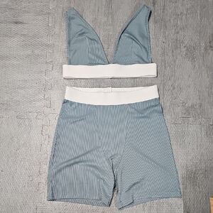 Blue and White Two-Piece Set